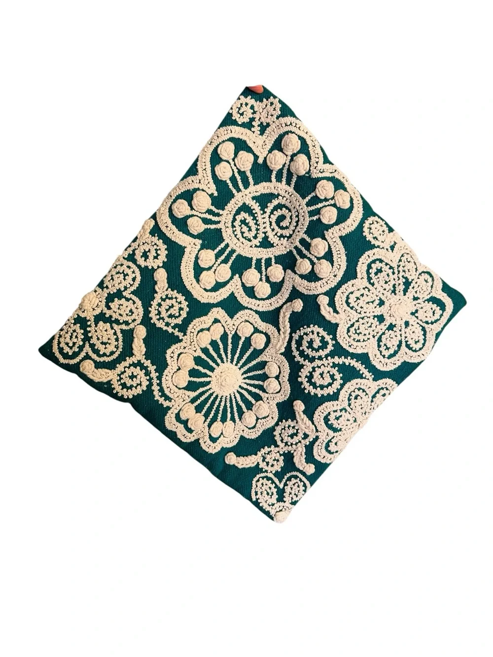 Jenny Krauss Costilla Pillow Case Cover Wool Made In Peru Crotchet Floral